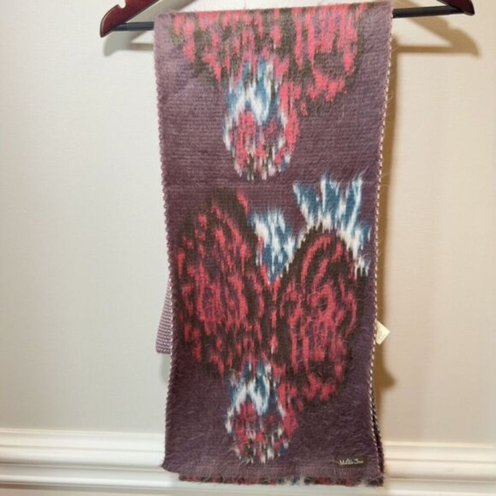 100% Acrylic Matilda Jane‎ Long Woven Scarf Pink & Purple Multi Color WARM 11x90